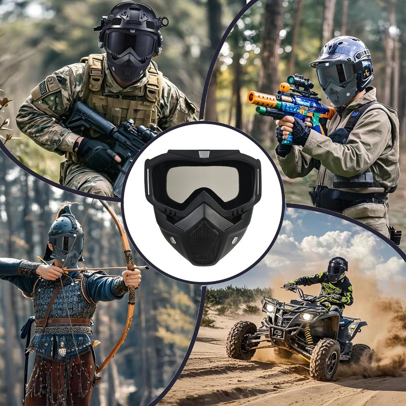 OQUQO Airsoft Mask Full Face, Paintball Mask, Tactical Mask, Motorcycle Helmet Goggles with Removable Face Mask for Men Women - Image 4